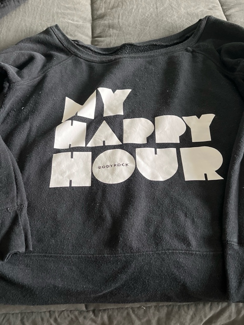 Kids Black 'My Happy Hour' Graphic Sweatshirt by BodyRock